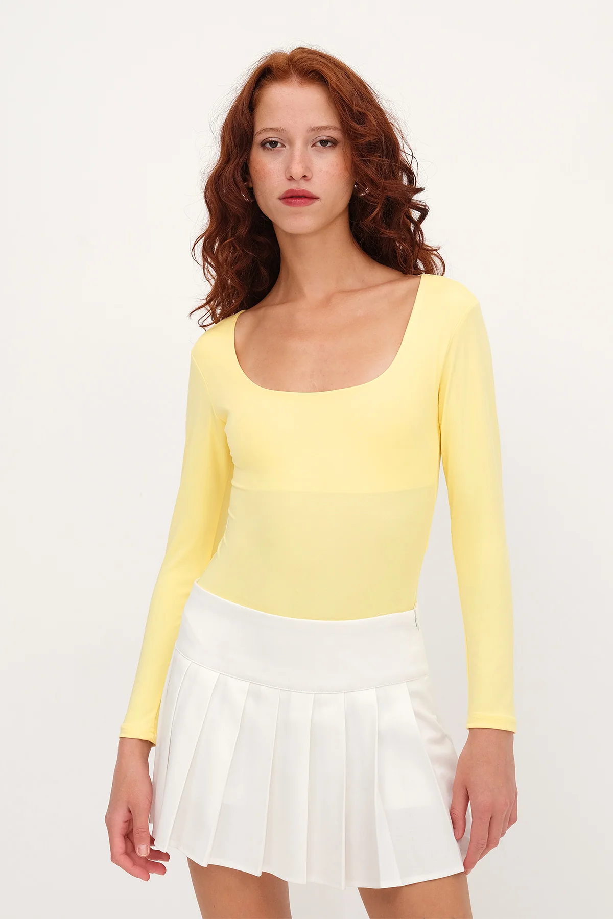 Basic U-neck Long Sleeve Bodysuit - Image 12