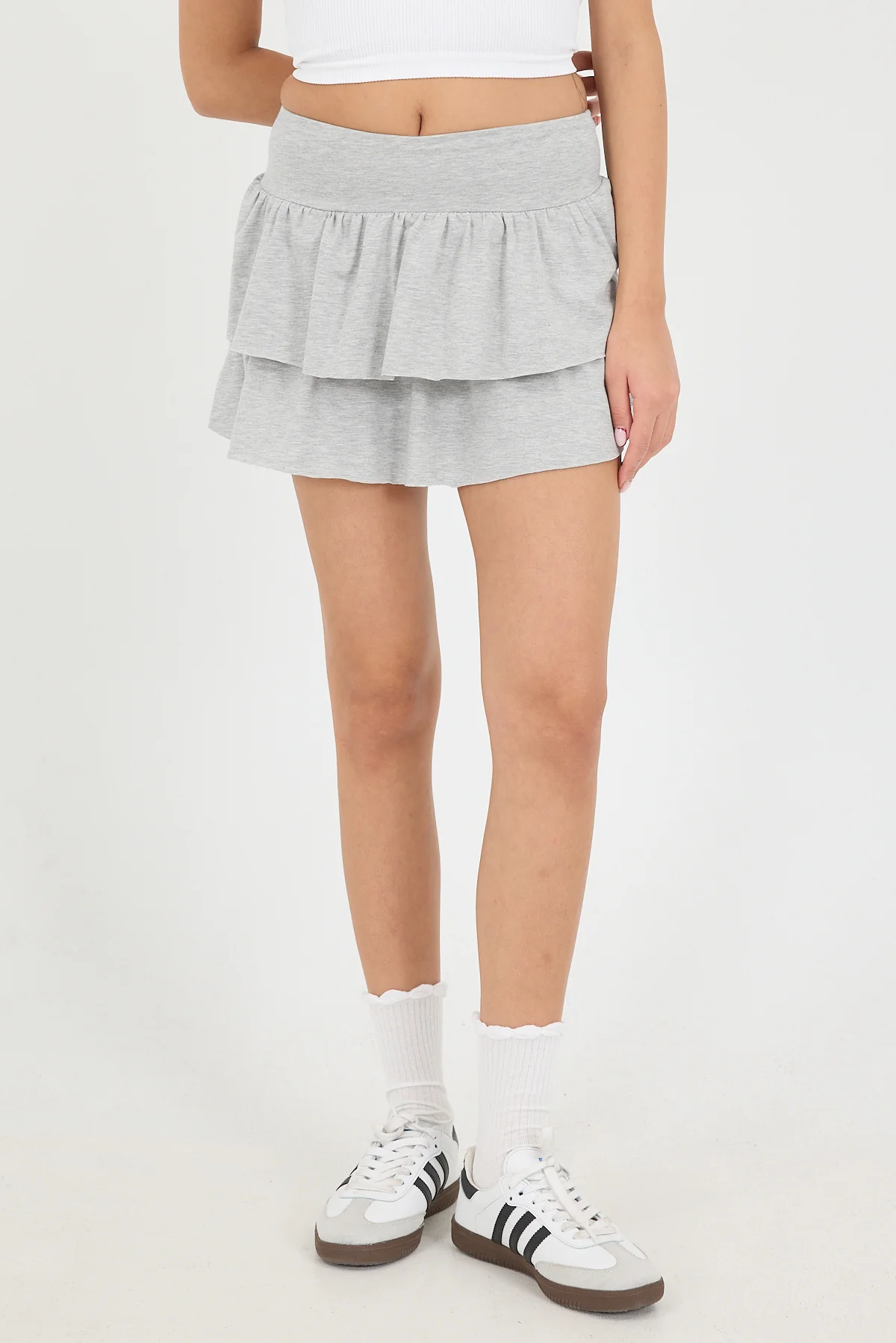 Elastic Waist Ruffle Mini Skirt - Image 25